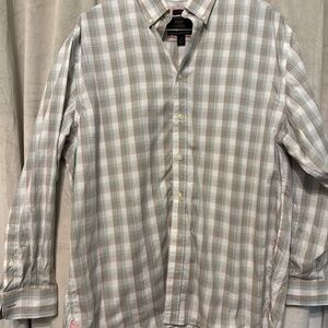 Jos. A. Bank Light Gray Plaid Button-Down Shirt